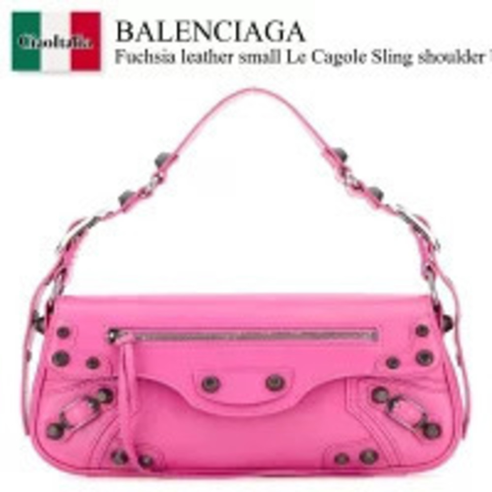 Balenciaga Bag Handbag Fuschia Pink Leather Le Cagole Sling Shoulder Pouch